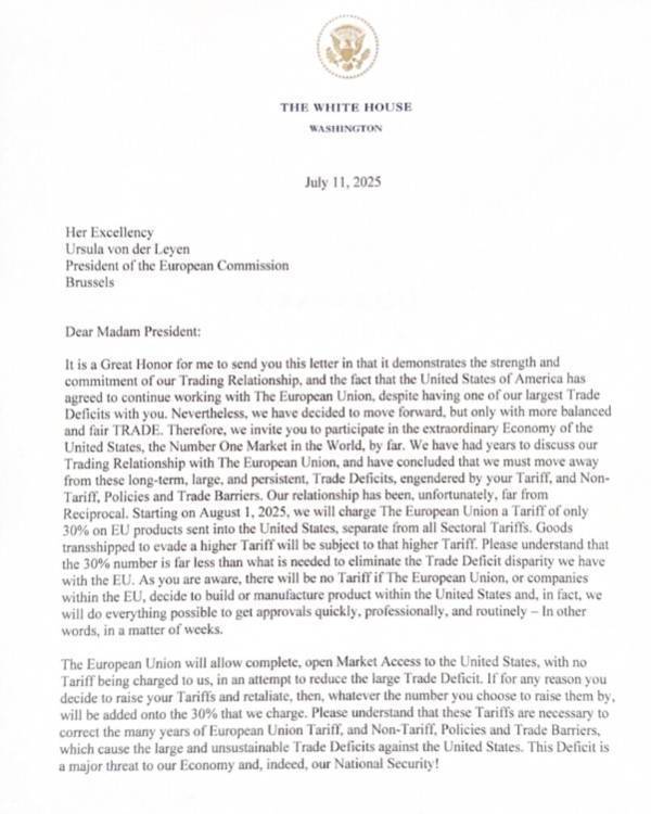 加拿大足球
_冯德莱恩回应特朗普加征30%关税：必要时将对等反制